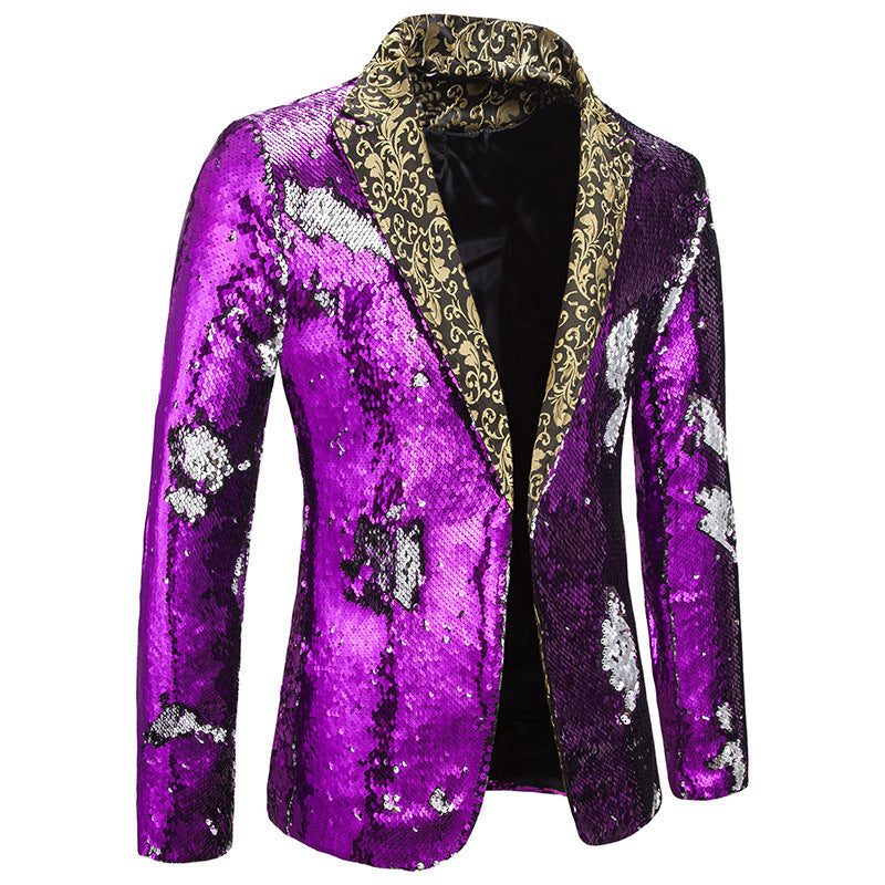 Sequin Lapel Blazer for Men - View 3