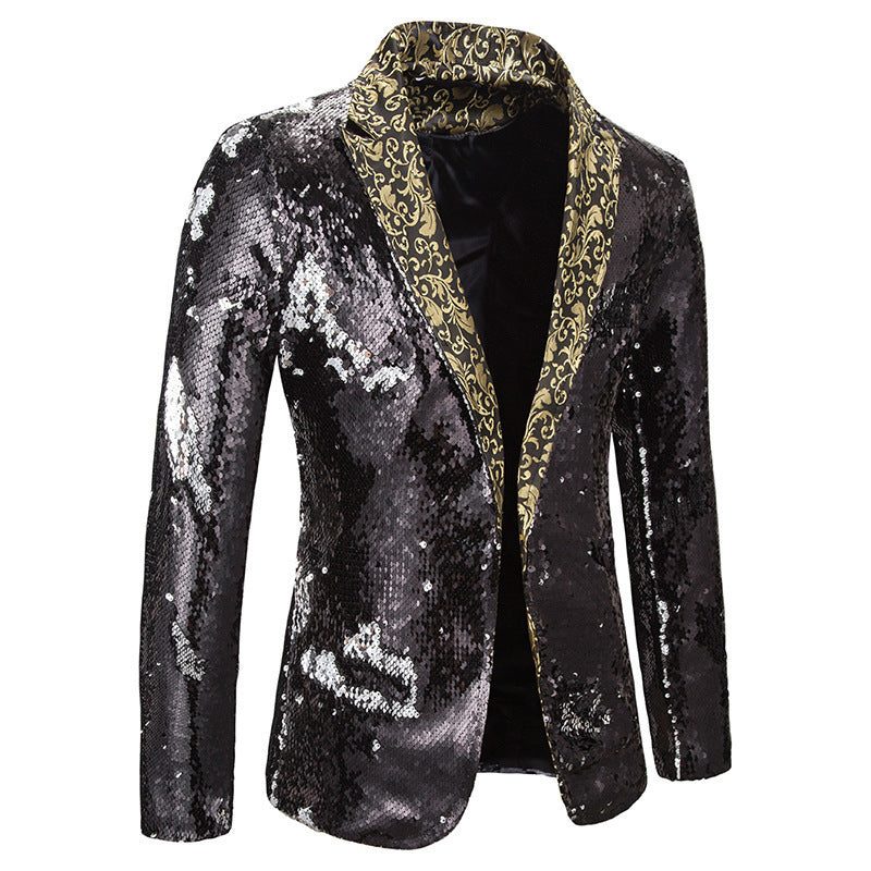Sequin Lapel Blazer for Men - View 4
