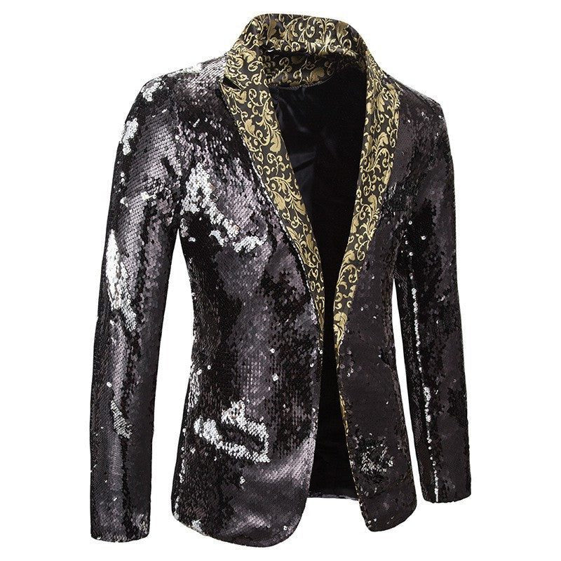 Sequin Lapel Blazer for Men - View 5