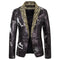 Sequin Lapel Blazer for Men - Black