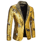 Sequin Lapel Blazer for Men - Gold