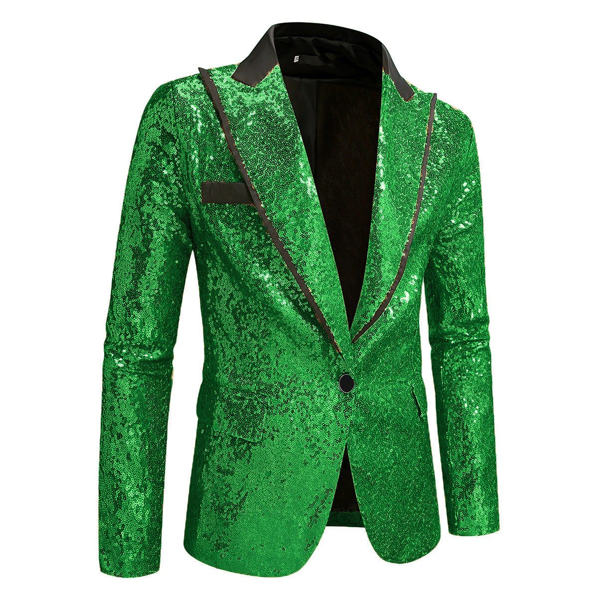 Sequin Lapel Blazer for Men - Green