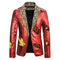 Sequin Lapel Blazer for Men - Red
