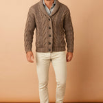 Shawl Collar Button-Up Knit Cardigan for Men - View 7