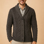 Shawl Collar Knit Cardigan for Men - Dark Gray