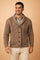 Shawl Collar Knit Cardigan for Men - Brown