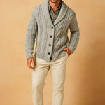 Shawl Collar Knit Cardigan for Men - View 9