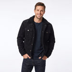 Sherpa Corduroy Jacket for Men - Black