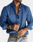 Slim Fit Button-Down Long Sleeve Shirt for Men - Blauw