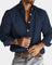 Slim Fit Button-Down Long Sleeve Shirt for Men - Marineblauw