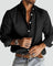 Slim Fit Button-Down Long Sleeve Shirt for Men - Zwart