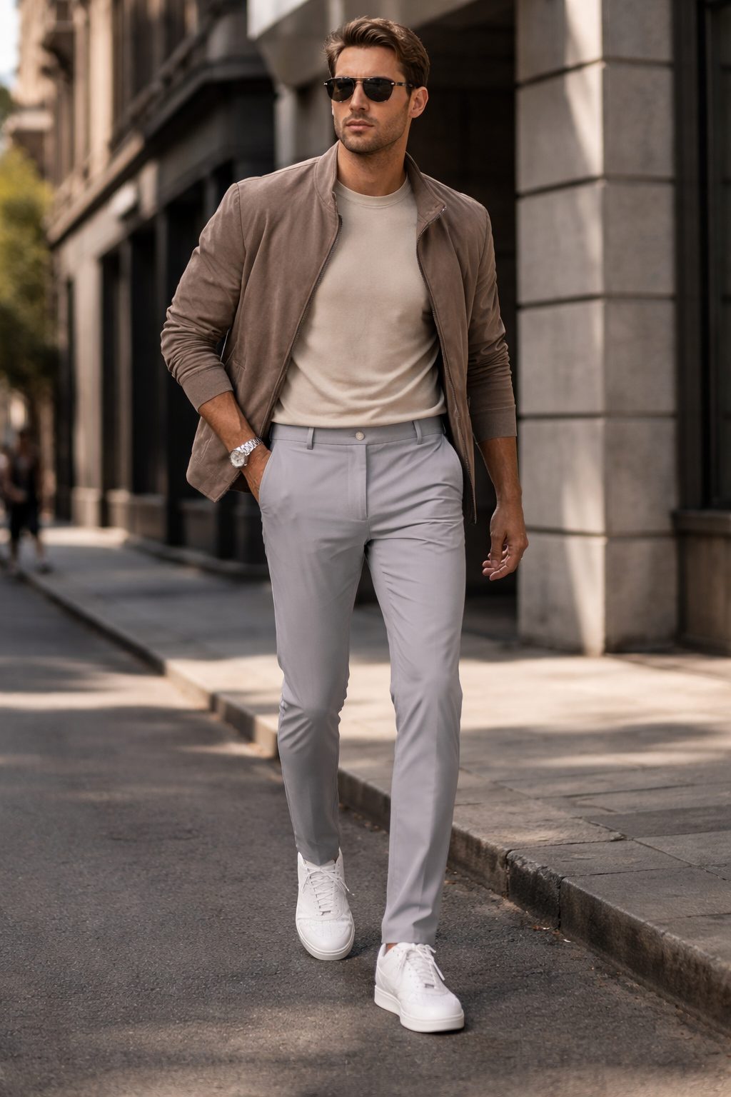 Slim Fit Chino Trousers for Men - View 8