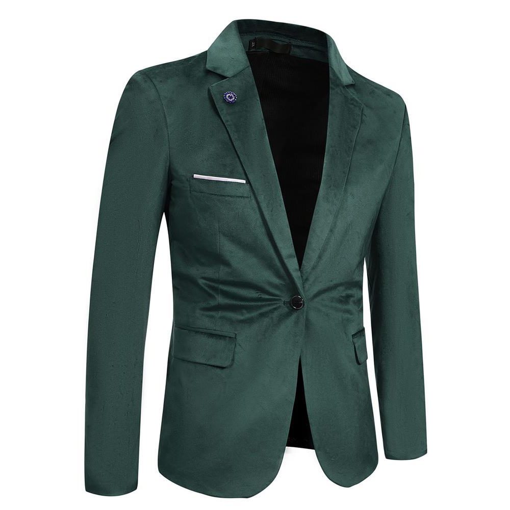 Slim Fit Velvet Blazer for Women - Green