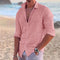 Cotton Linen Button-Down Shirt for Men