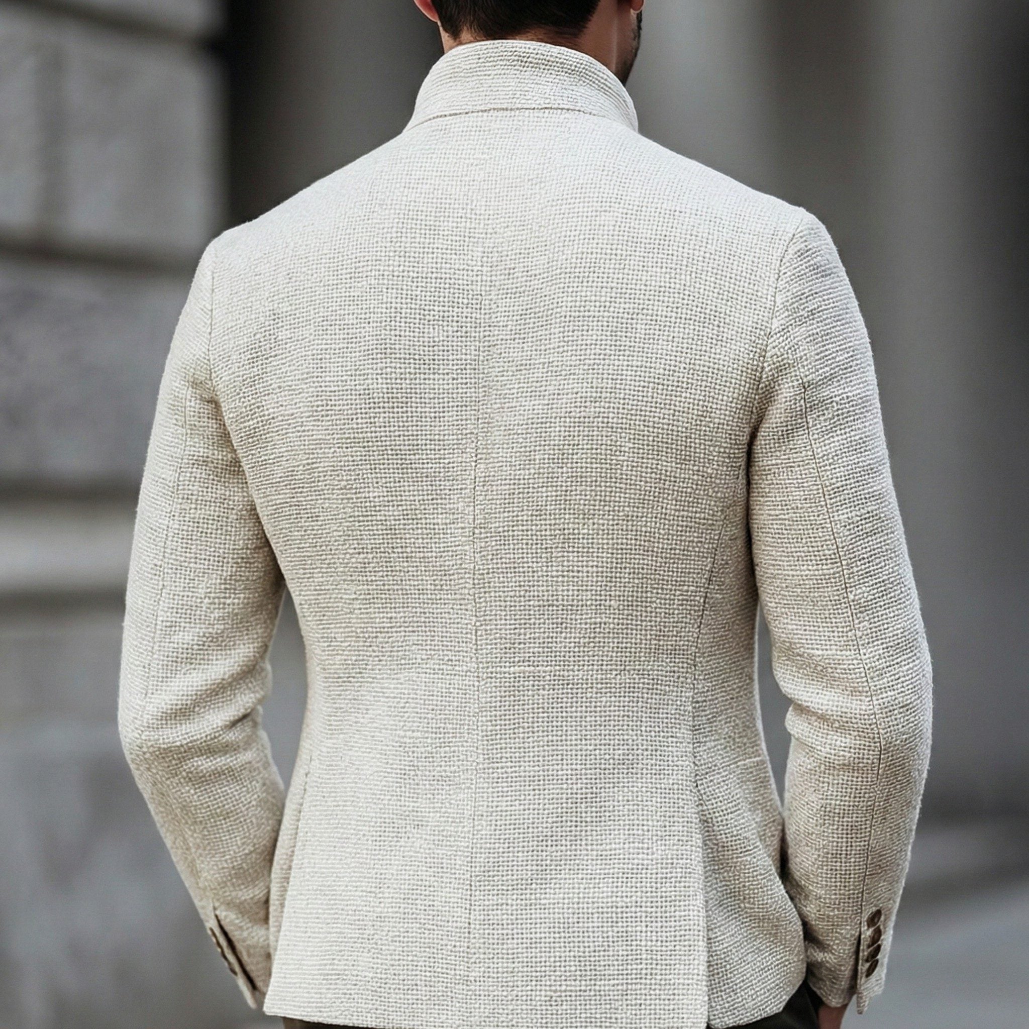 Stand Collar Single Breasted Cardigan for Men - View 4