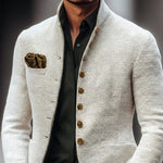 Stand Collar Single Breasted Cardigan for Men - View 5
