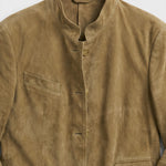 Stand Collar Suede Look Jacket for Men - View 3