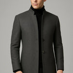 Stand Collar Wool Coat for Men