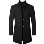 Stand Collar Wool Coat for Men - Assorted