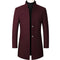 Stand Collar Wool Coat for Men - Wine
