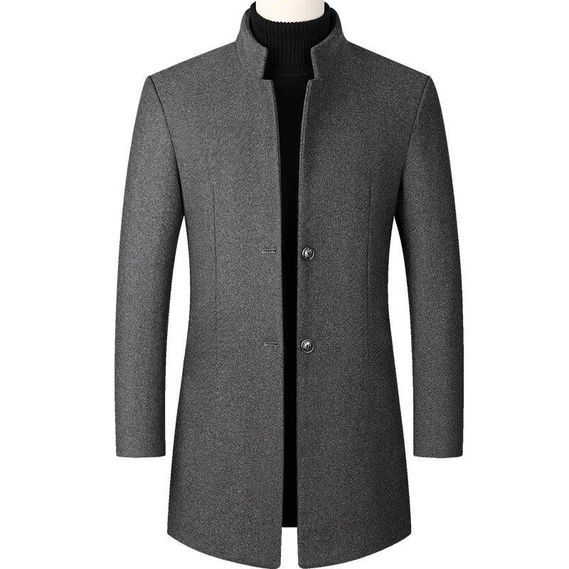 Stand Collar Wool Coat for Men - View 5