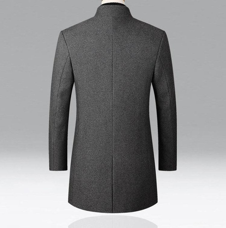 Stand Collar Wool Coat for Men - View 6