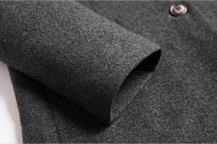 Stand Collar Wool Coat for Men - View 7