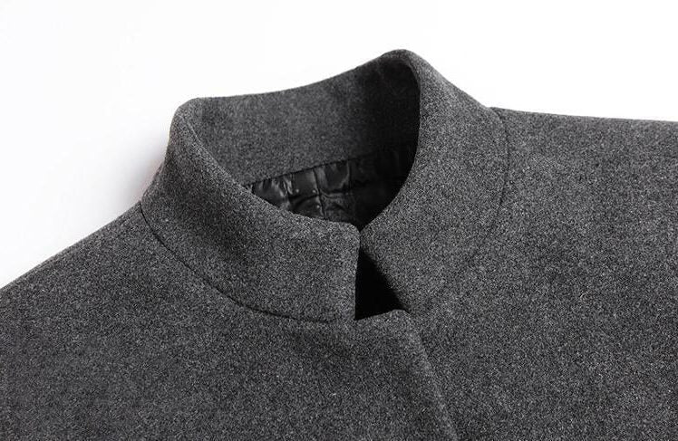 Stand Collar Wool Coat for Men - View 8