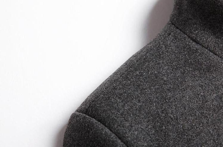 Stand Collar Wool Coat for Men - View 9