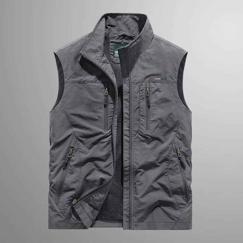Stand Collar Zip-Up Gilet for Men - View 10