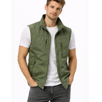 Stand Collar Zip-Up Gilet for Men - Groen