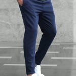 Straight Leg Casual Trousers for Men - Marineblauw