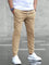 Straight Leg Casual Trousers for Men - Beige