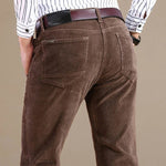 Fine Wale Corduroy Straight Leg Trousers for Men