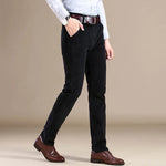 Fine Wale Corduroy Straight Leg Trousers for Men - View 10