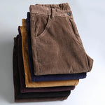 Fine Wale Corduroy Straight Leg Trousers for Men - View 12
