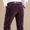Fine Wale Corduroy Straight Leg Trousers for Men - Burgundy