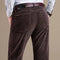 Fine Wale Corduroy Straight Leg Trousers for Men - Dark Brown
