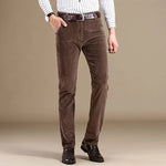 Fine Wale Corduroy Straight Leg Trousers for Men - View 7