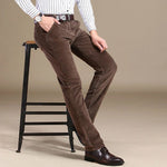Fine Wale Corduroy Straight Leg Trousers for Men - View 8