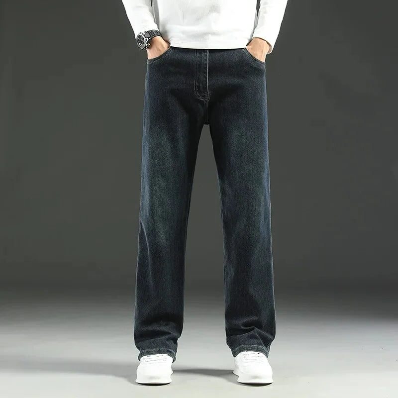 Straight Leg Jeans for Men - Black