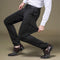 Straight Leg Stretch Trousers for Men - Black