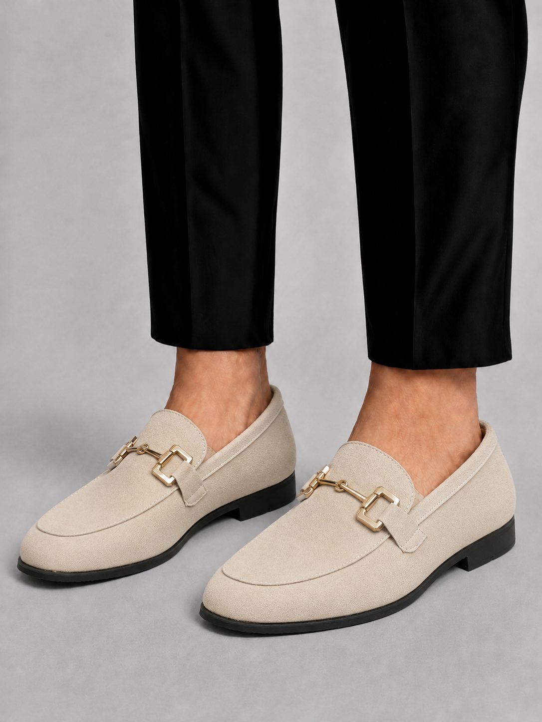 Suede Horsebit Slip-On Loafers for Men