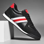 Suede and Leather Low-Profile Retro Sneaker for Men - Black