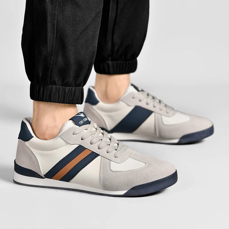 Suede and Leather Low-Profile Retro Sneaker for Men - View 3