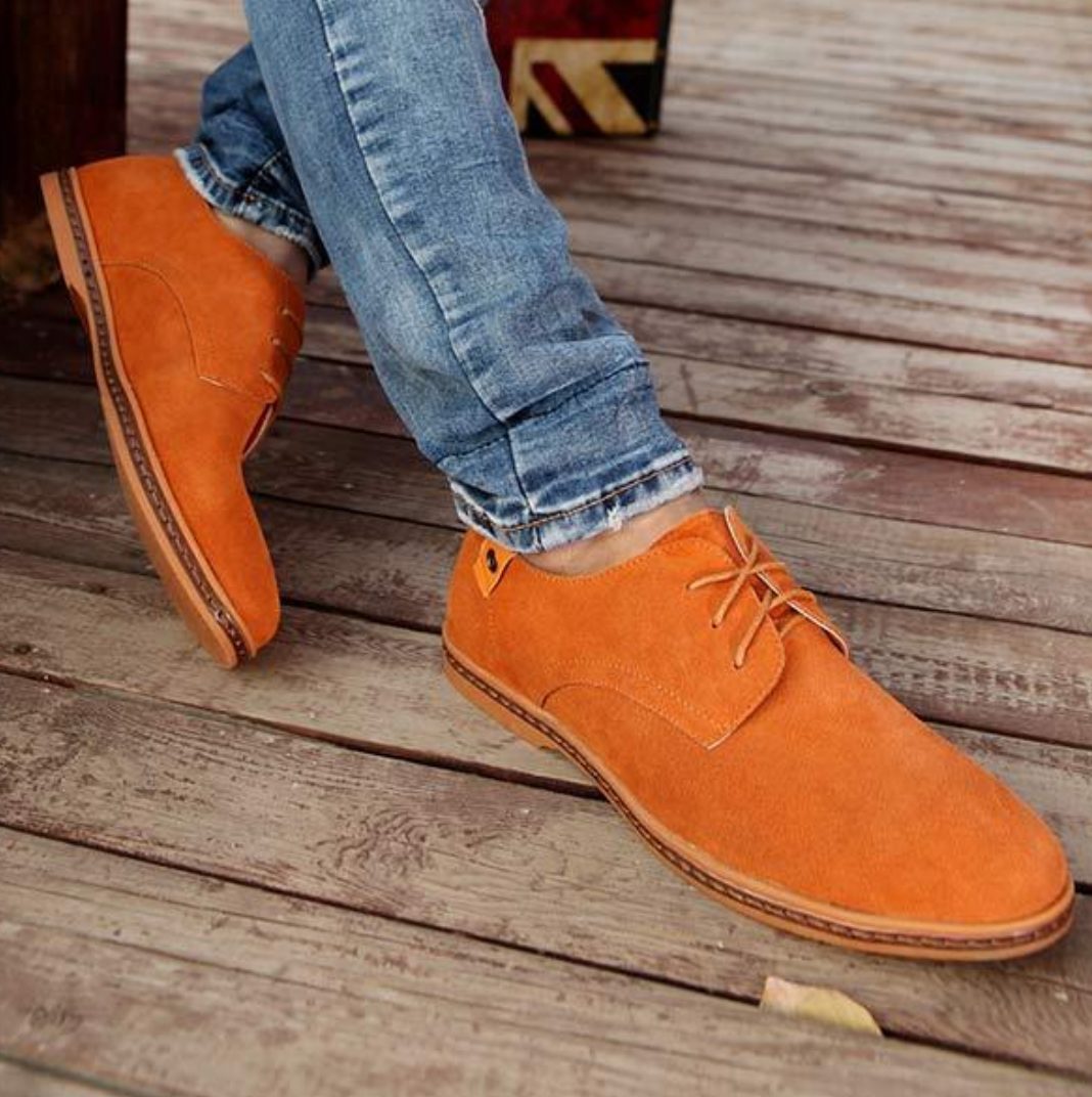 Suede Lace-Up Derby Shoes for Men - View 2