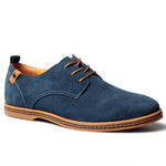 Suede Lace-Up Derby Shoes for Men - Blauw
