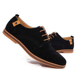 Suede Lace-Up Derby Shoes for Men - Zwart