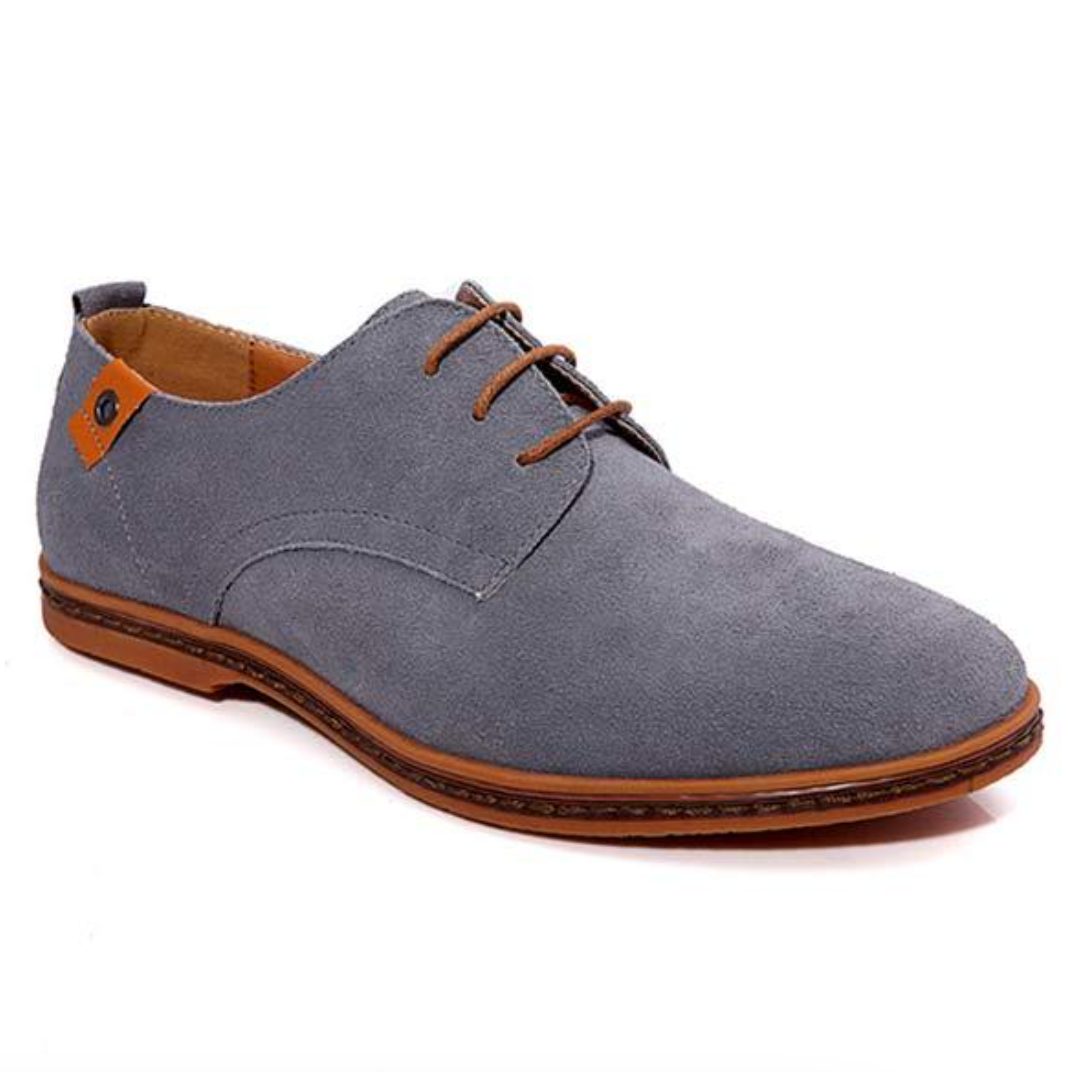 Suede Lace-Up Derby Shoes for Men - View 6