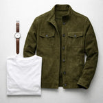 Suede Overshirt with Chest Pockets for Men - View 6